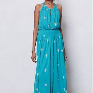 Anthropologie Floreat Skyscape cotton maxi dress